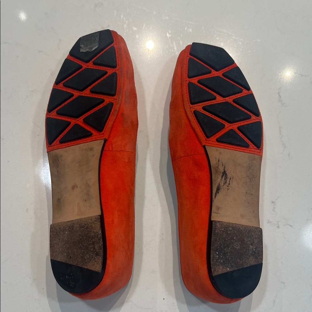 Tory Burch Vibrant Orange Suede Flats - Picture 6 of 6